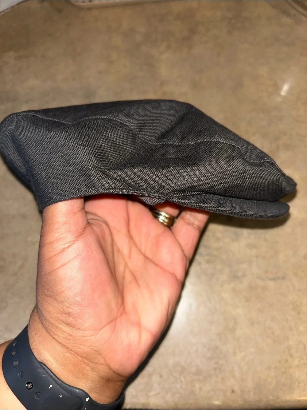 Janie and Jack Hat - gray linen/cotton blend newsboy cap